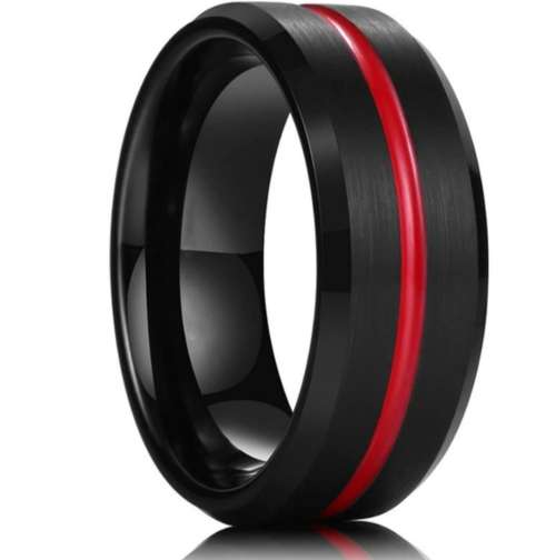 Red Garnet Wedding Ring Set